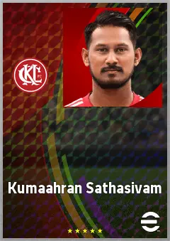Kumaahran Sathasivam eFootball 2026 player card, 61 OVR RMF