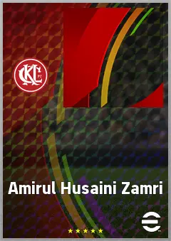Amirul Husaini Zamri eFootball 2026 player card, 62 OVR CF
