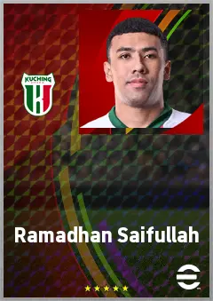 Ramadhan Saifullah eFootball 2026 player card, 65 OVR LWF