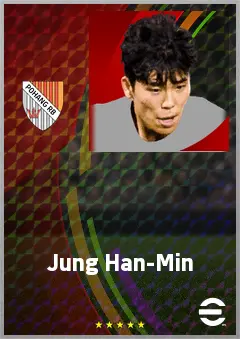 Jung Han-Min eFootball 2026 player card, 64 OVR CF