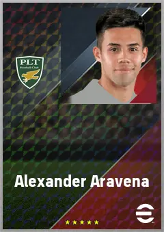 Alexander Aravena eFootball 2026 player card, 72 OVR RWF