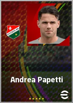 Andrea Papetti eFootball 2026 player card, 72 OVR CB