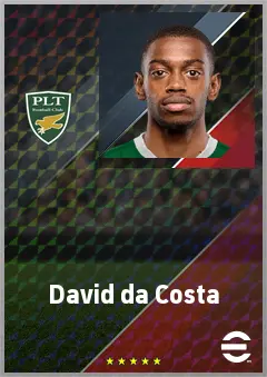 David da Costa eFootball 2026 player card, 74 OVR AMF