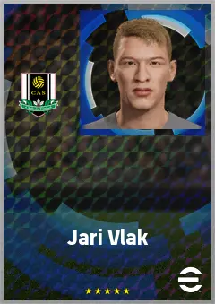 Jari Vlak eFootball 2026 player card, 70 OVR CMF