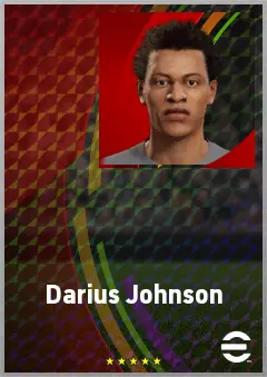 Darius Johnson eFootball 2026 player card, 67 OVR LWF