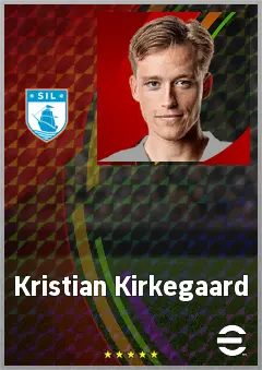 Kristian Kirkegaard eFootball 2026 player card, 69 OVR RWF
