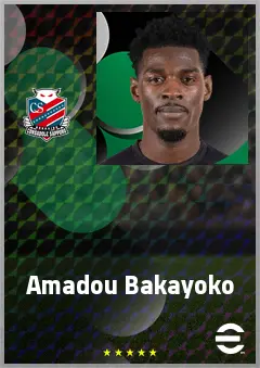 Amadou Bakayoko eFootball 2026 player card, 68 OVR CF