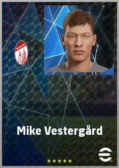 Mike Vestergård eFootball 2026 player card, 67 OVR DMF