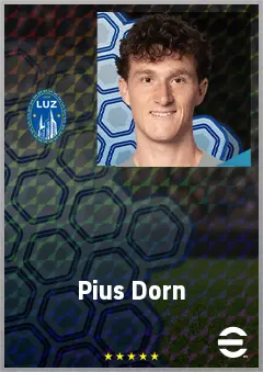 Pius Dorn eFootball 2026 player card, 68 OVR RMF