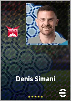 Denis Simani eFootball 2026 player card, 68 OVR CB