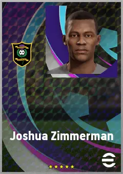 Joshua Zimmerman eFootball 2026 player card, 69 OVR RWF