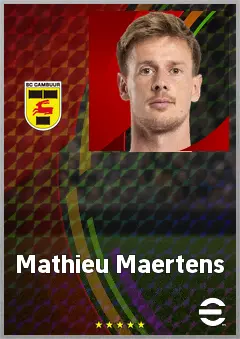 Mathieu Maertens eFootball 2026 player card, 70 OVR AMF