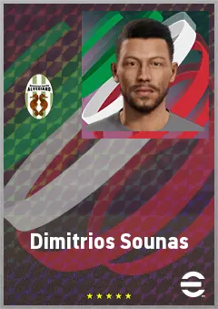 Dimitrios Sounas eFootball 2026 player card, 70 OVR CMF