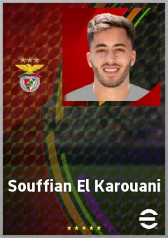 Souffian El Karouani eFootball 2026 player card, 73 OVR LB