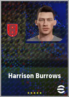 Harrison Burrows eFootball 2026 player card, 73 OVR LB