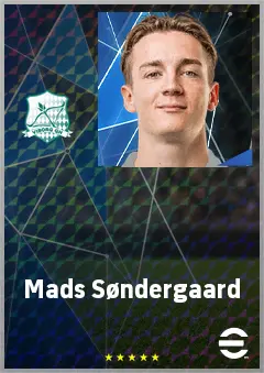 Mads Søndergaard eFootball 2026 player card, 67 OVR CMF