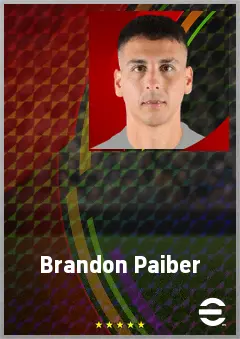 Brandon Paiber eFootball 2026 player card, 64 OVR CMF