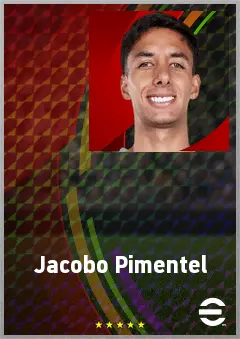 Jacobo Pimentel eFootball 2026 player card, 67 OVR LWF