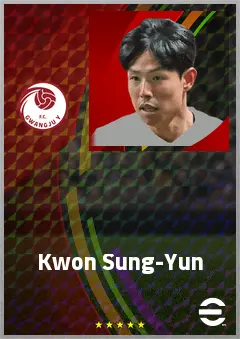 Kwon Sung-Yun eFootball 2026 player card, 64 OVR LWF