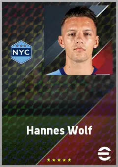 Hannes Wolf eFootball 2026 player card, 74 OVR LWF