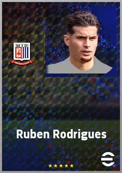 Ruben Rodrigues eFootball 2026 player card, 70 OVR AMF