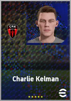 Charlie Kelman eFootball 2026 player card, 69 OVR CF