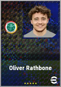 Oliver Rathbone eFootball 2026 player card, 70 OVR CMF