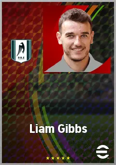 Liam Gibbs eFootball 2026 player card, 68 OVR DMF