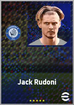Jack Rudoni eFootball 2026 player card, 73 OVR AMF