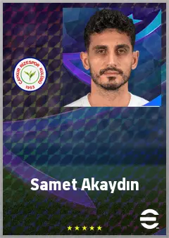 Samet Akaydın eFootball 2026 player card, 72 OVR CB