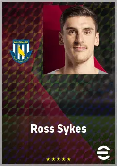 Ross Sykes eFootball 2026 player card, 74 OVR CB