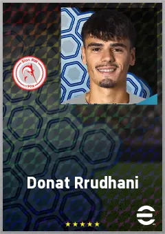 Donat Rrudhani eFootball 2026 player card, 69 OVR LMF