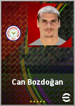 Can Bozdoğan eFootball 2026 player card, 70 OVR CMF