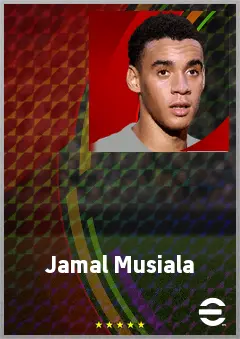 Jamal Musiala eFootball 2026 player card, 81 OVR AMF