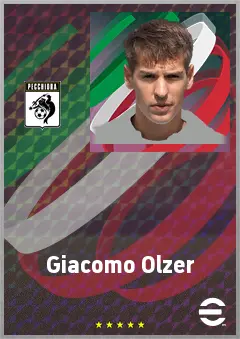Giacomo Olzer eFootball 2026 player card, 67 OVR AMF