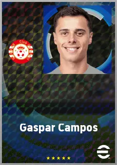 Gaspar Campos eFootball 2026 player card, 71 OVR LMF