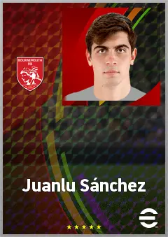 Juanlu Sánchez eFootball 2026 player card, 74 OVR RB