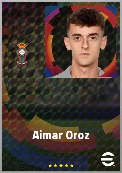 Aimar Oroz eFootball 2026 player card, 76 OVR AMF