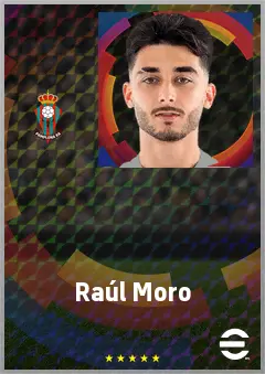 Raúl Moro eFootball 2026 player card, 72 OVR LWF