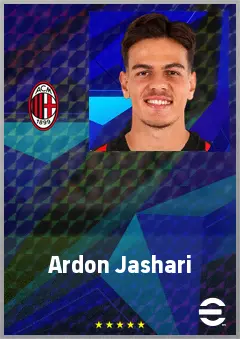 Ardon Jashari eFootball 2026 player card, 72 OVR DMF