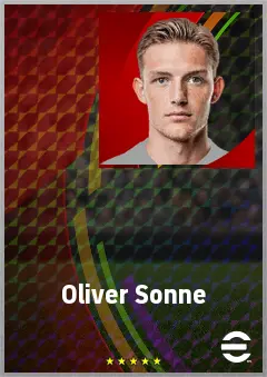 Oliver Sonne eFootball 2026 player card, 69 OVR RB