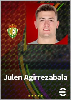 Julen Agirrezabala eFootball 2026 player card, 75 OVR GK