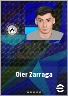 Oier Zarraga eFootball 2026 player card, 72 OVR CMF