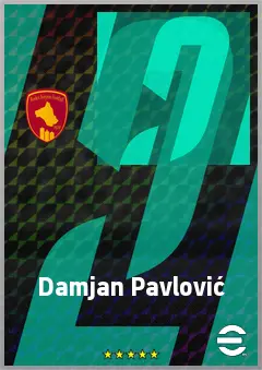 Damjan Pavlović eFootball 2026 player card, 65 OVR DMF