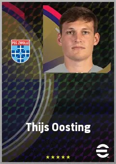 Thijs Oosting eFootball 2026 player card, 68 OVR AMF