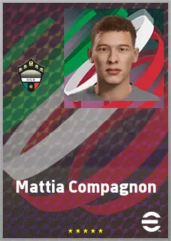 Mattia Compagnon eFootball 2026 player card, 69 OVR RWF