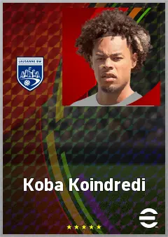 Koba Koindredi eFootball 2026 player card, 69 OVR CMF