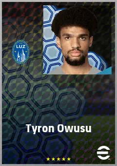 Tyron Owusu eFootball 2026 player card, 69 OVR CMF