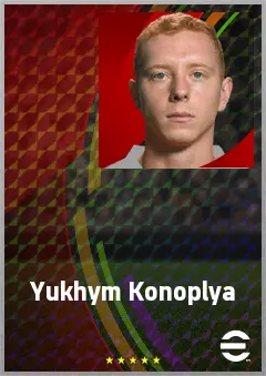 Yukhym Konoplya eFootball 2026 player card, 73 OVR RB