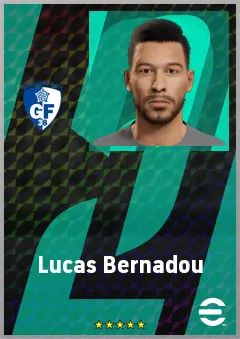Lucas Bernadou eFootball 2026 player card, 68 OVR CMF